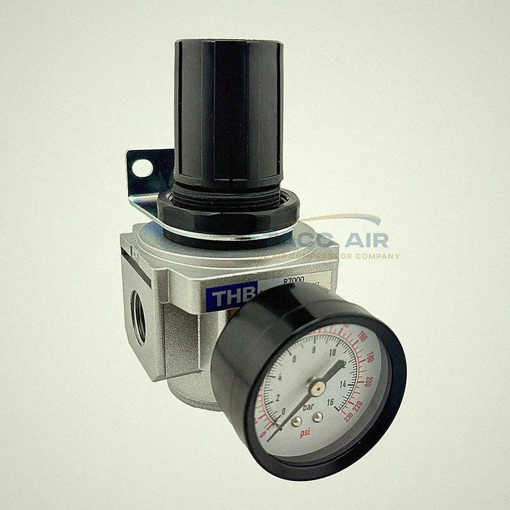 1/2" FNPT Air Compressor Pressure Regulator Inline W/ Gauge HD Industrial