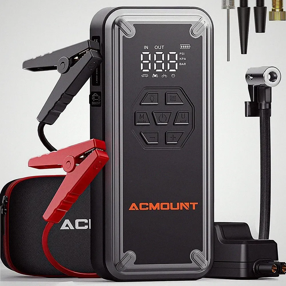 7000A Car Jump Starter Tire Inflator Portable Air Compressor 12V Car Battery USB