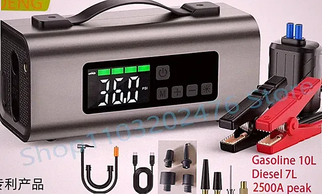 Car Starting Power Supply12V, Tire Inflation Pump, Blower Deflation and Suction
