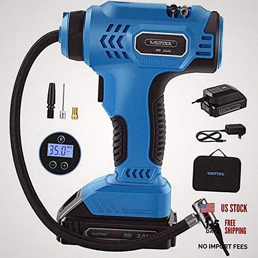 Cordless Tire Inflator Air Compressor,20V Battery Powered Car Tire Pump with