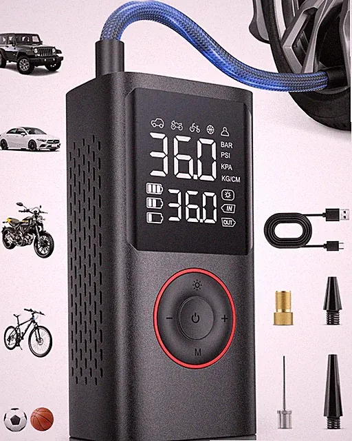 Cordless Tire Inflator Portable Air Compressor 150 PSI Bike Pump Car Tire