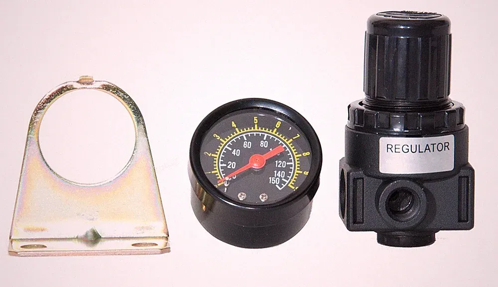 Pressure Regulator, Compressed Air W/ gauge, 1/4" NPT Ports 4 Air Compressor