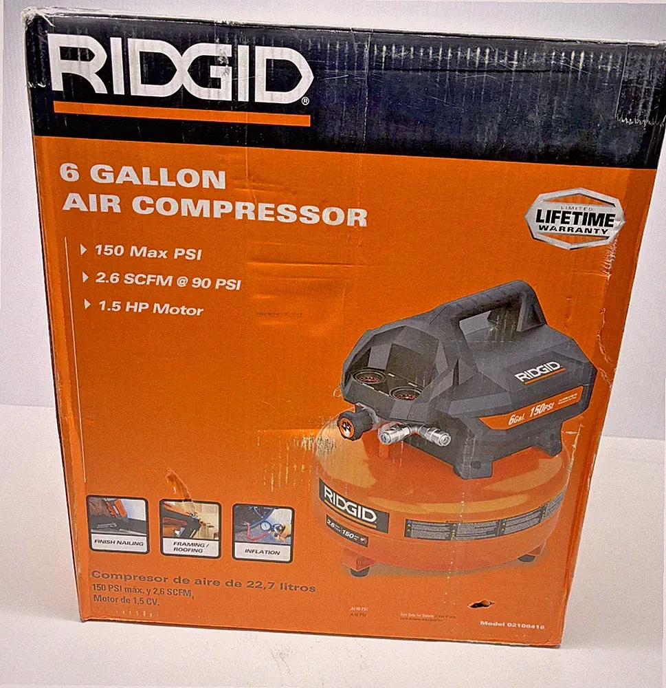 RIDGID 6 Gallon Air Compressor 02106416 *No Manual*