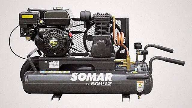 SOMAR SCHULZ GAS AIR COMPRESSOR - 5.5HP 140PSI 8GAL TWIN TANK-PORTABLE MSL-15MAX