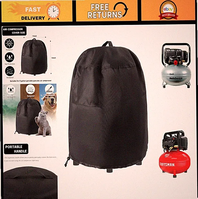 Waterproof Air Compressor Cover - Heavy Duty Outdoor Protection, Fits 6 Gallon P